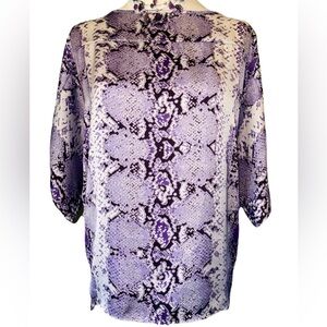 MICHAEL Michael Kors Purple and Cream Snake Print Blouse